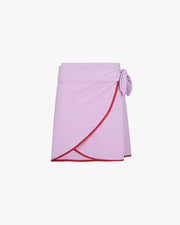 Wallien W Cover Up Wrap Skirt - Lilac / Red