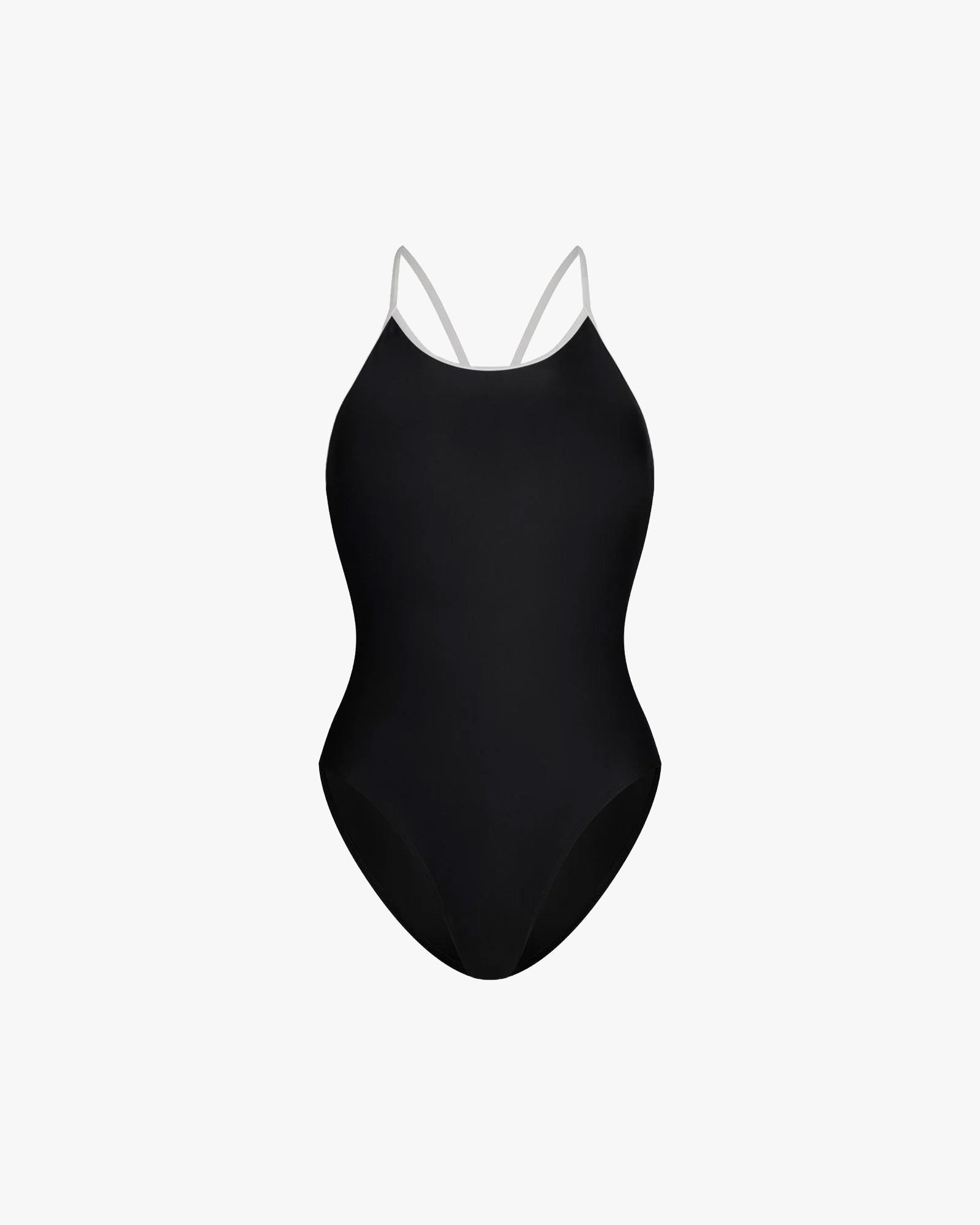 Wallien W One Piece Liberty Racerback Swimsuit High Cut - Black