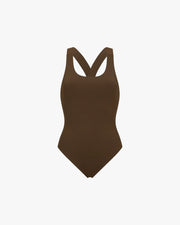 Wallien W One Piece Nerida One Piece Swimsuit Scoop Neck - Coffee