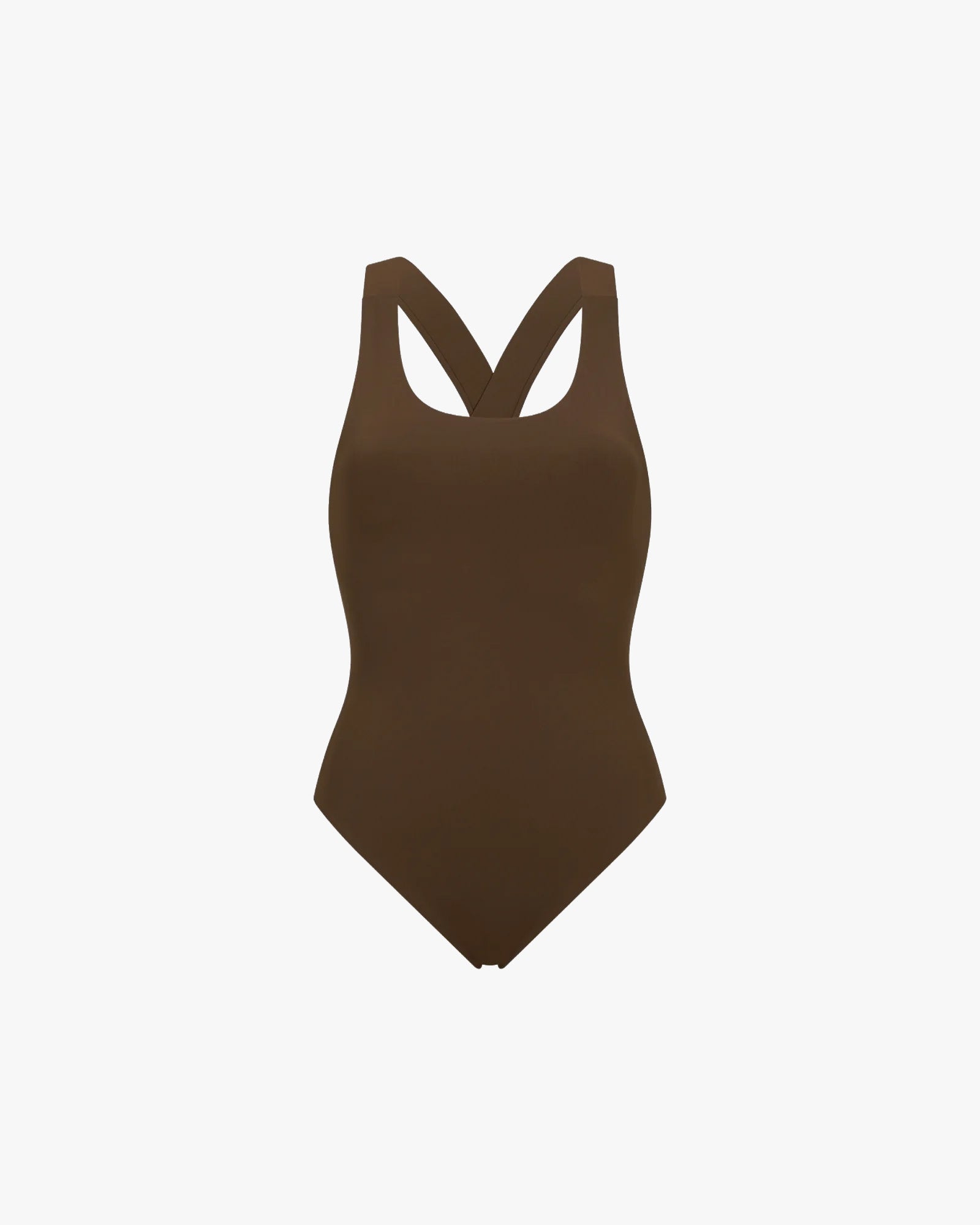 Wallien W One Piece Nerida One Piece Swimsuit Scoop Neck - Coffee