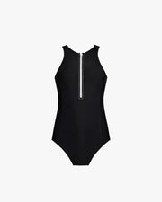 Wallien W One Piece Yemaya One Piece Sleeveless Swimsuit - Black