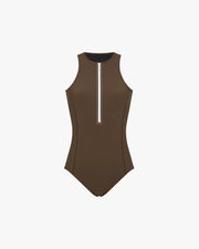 Wallien W One Piece Yemaya One Piece Sleeveless Swimsuit - Coffee