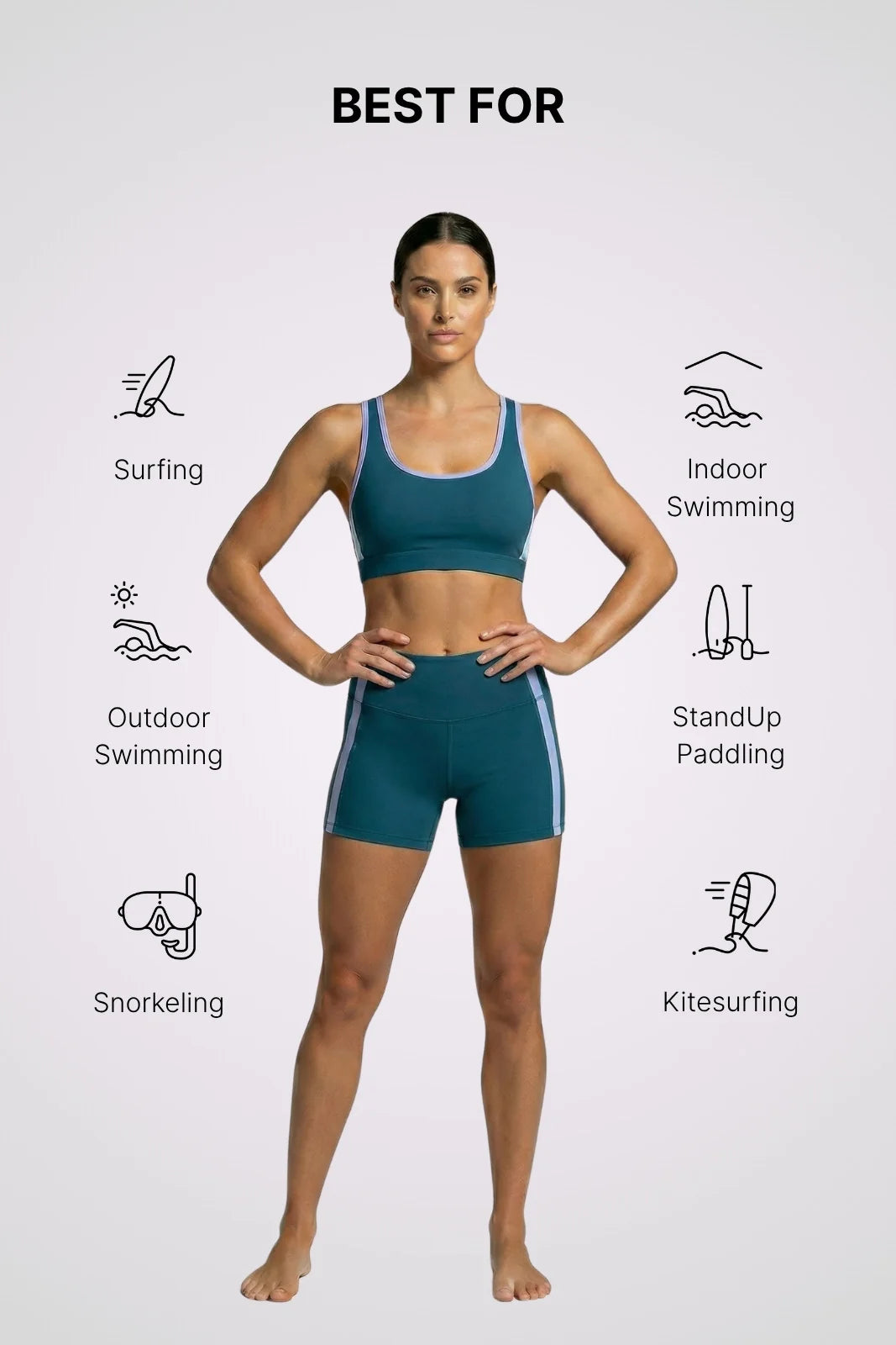 Wallien W Shorts Sport Shorts - Teal / Light Blue