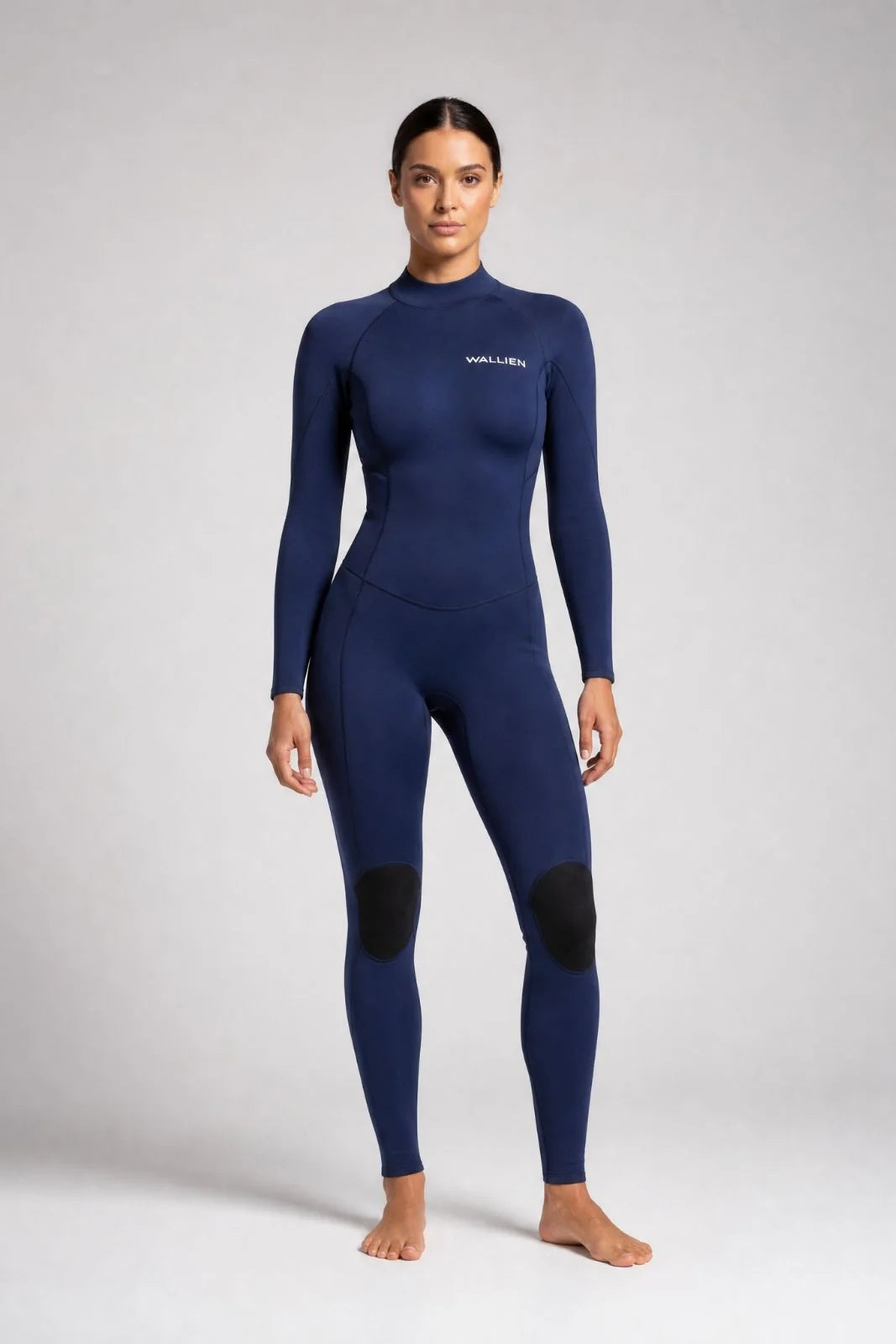 Wallien Wetsuit High Performance Yulex Wetsuit (3/2) Back Zip ― Navy