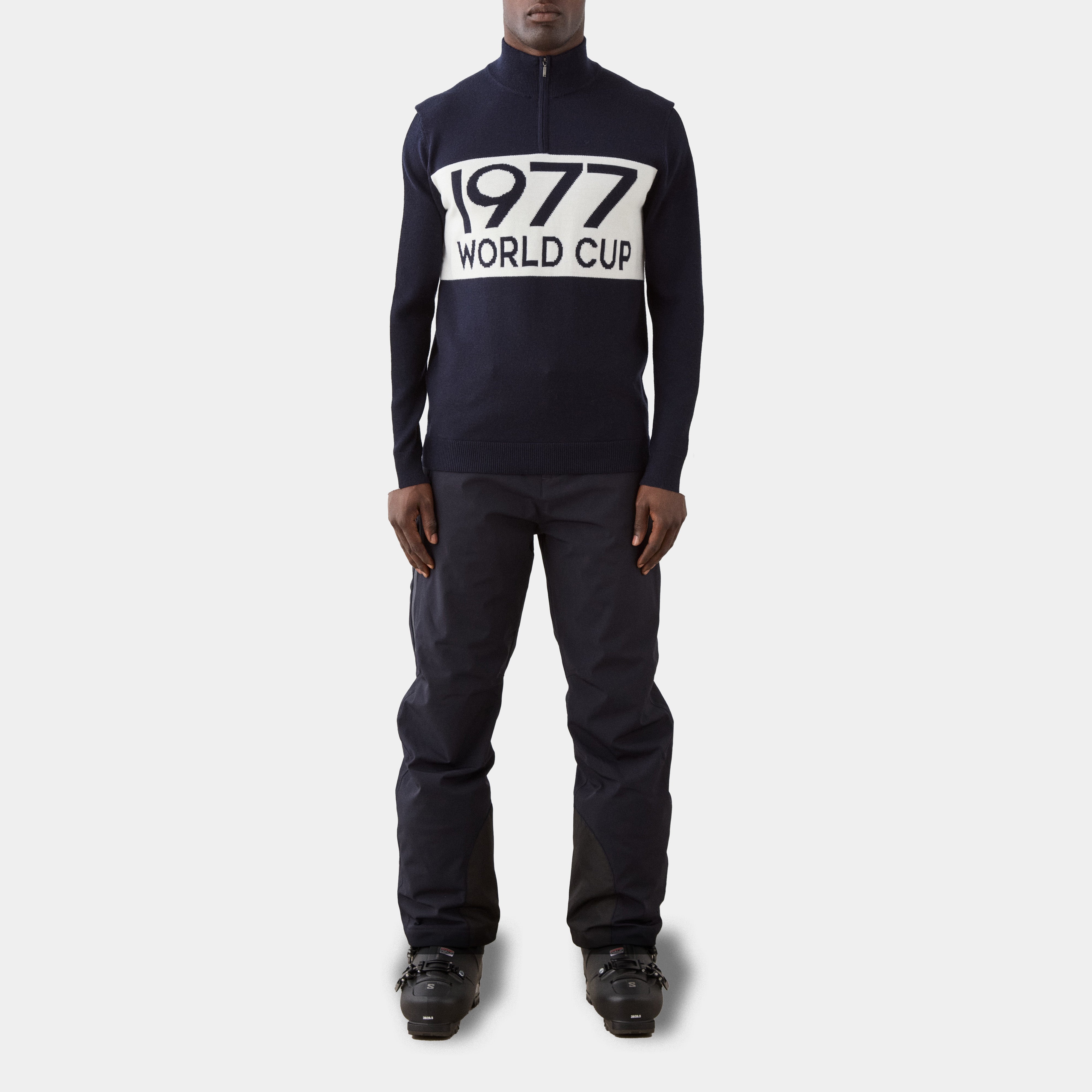 We Norwegians Sweater M World Cup Zip Up - Dark Blue