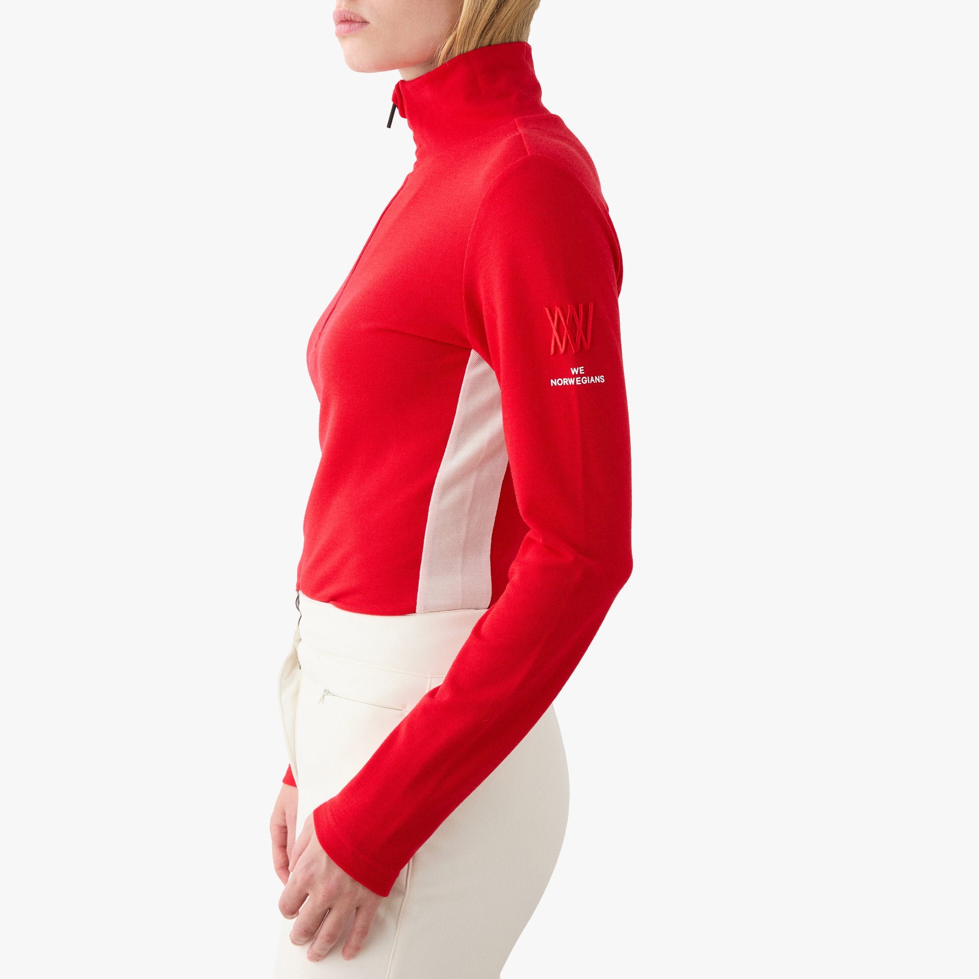 We Norwegians Sweater W Voss 1/4 Zip - Red