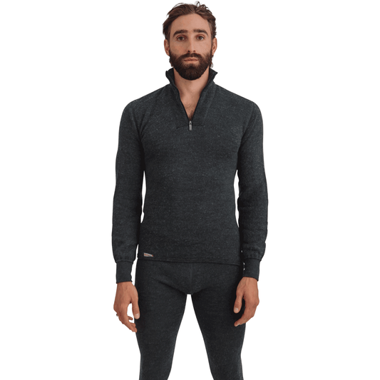 Woolpower M Base Layer 200g Half Zip, Grey